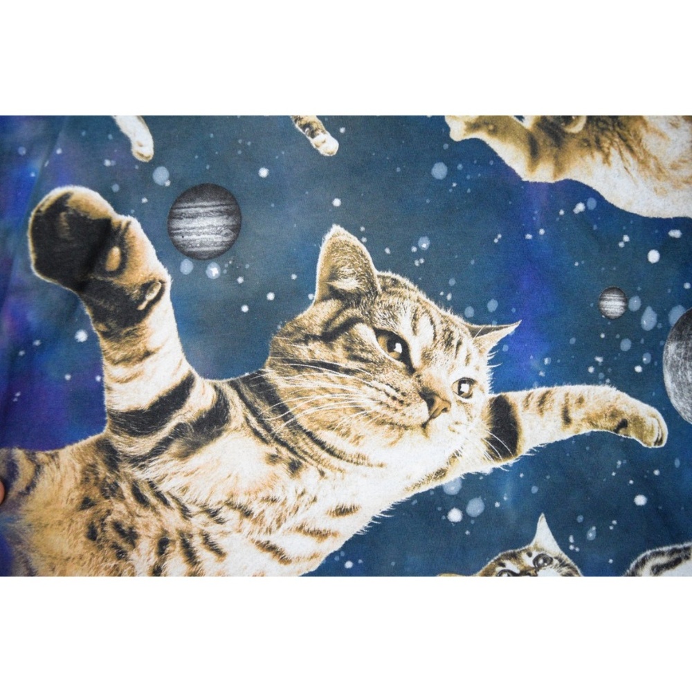 DOM Flying Space Cats Astronaut Kitties T-Shirt - Picture 2 of 8